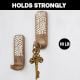 6 Pieces Brown And White Decorative Wooden Adhesive Wall Hooks