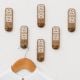 6 Pieces Wooden Handmade Brown And White Adhesive Wall Hooks