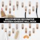 6 Pieces Handcrafted Wooden Adhesive Wall Hooks