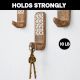 6 Pieces Handcrafted Wooden Adhesive Wall Hooks
