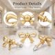 6 Pieces Brass Golden Bow Tie Living Room Cabinet Knobs