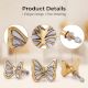 6 Pieces Mother of Pearl and Brass Butterfly Kitchen Cabinet Knob