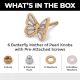 6 Pieces Mother of Pearl and Brass Butterfly Kitchen Cabinet Knob