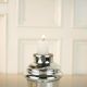 Modern Glass Silver Candle Holder for Home Decor