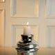 Modern Glass Silver Candle Holder for Home Decor