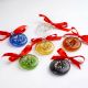 12 Pieces Handcrafted Multicolor Glass Donut Christmas Ornaments