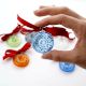 12 Pieces Handcrafted Multicolor Glass Donut Christmas Ornaments