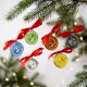 12 Pieces Handcrafted Multicolor Glass Donut Christmas Ornaments