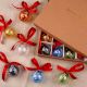 12 Pieces Multicolor Handcrafted Glass Christmas Ball Ornaments
