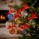 Handcrafted Multicolor Glass Donut Christmas Ornaments