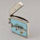 Birmingham Sterling Silver Enamel Perch Fish Vesta Case