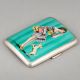 W&Co Ltd Sterling Silver Enamel Lady and Dog Cigarette Case