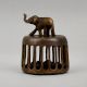 Vintage Brass Foot Scrubber with Elephant Handle