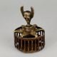 Vintage Brass Foot Scrubber with Skull Handle