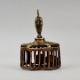 Vintage Brass Foot Scrubber with Skull Handle