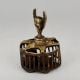 Vintage Brass Foot Scrubber with Skull Handle