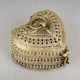 Handcrafted Brass Heart Shaped Jewelry Box Vintage Keepsake