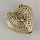 Handcrafted Brass Heart Shaped Jewelry Box Vintage Keepsake
