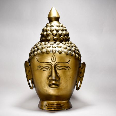 Hand Skilled Vintage Metal Buddha Statue in Burmese Art