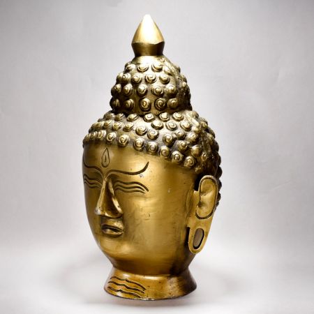 Hand Skilled Vintage Metal Buddha Statue in Burmese Art
