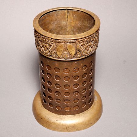 Hand Crafted Vintage Brass Pen Holder for Home Decor
