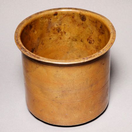 Handmade Vintage Brass Panchpatra Water Pot for Rituals