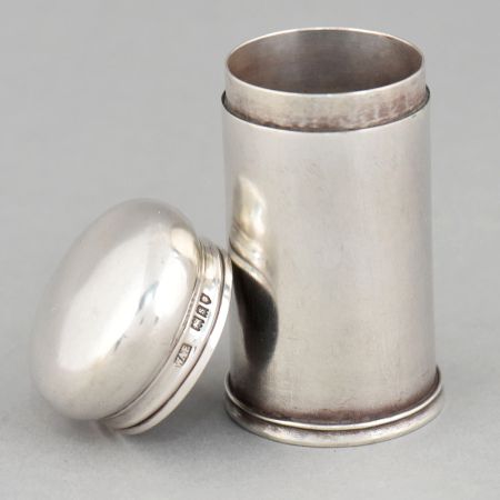 Vintage Handcrafted Sterling Silver Tea Caddy with Lid