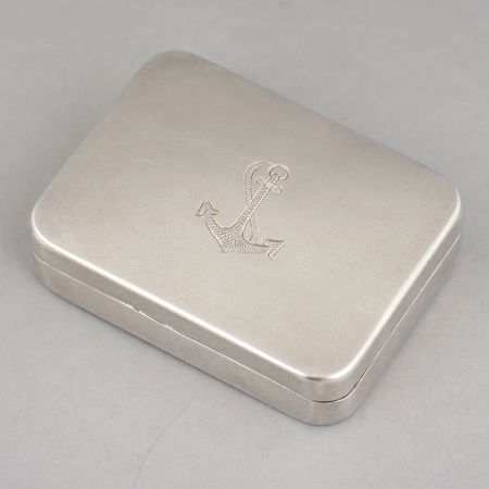 Vintage Handcrafted Silver Anchor Keepsake Box