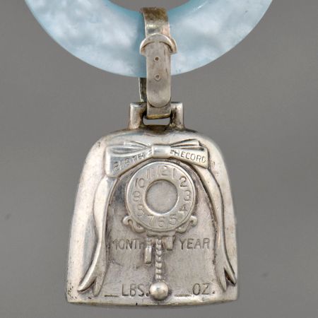 Vintage Handcrafted Sterling Silver Baby Birth Record Charm