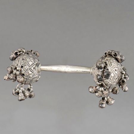 Vintage Handcrafted Silver Kids Ghungroo Rattle Toy