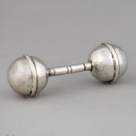 Vintage Handcrafted Sterling Silver Baby Rattle Toy