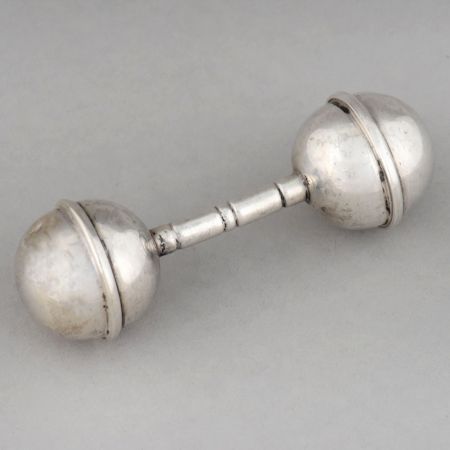 Vintage Handcrafted Sterling Silver Baby Rattle Toy