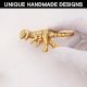 Modern Dinosaur Aluminium Golden Heavy Duty Wall Hooks-Pack of 3