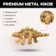 Modern Dinosaur Aluminium Golden Heavy Duty Wall Hooks-Pack of 3