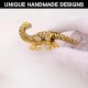 3 Pieces Dinosaur Aluminium Golden Heavy Duty Wall Hook