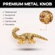 3 Pieces Dinosaur Aluminium Golden Heavy Duty Wall Hook