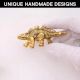 3 Pieces Dinosaur Aluminium Golden Heavy Duty Wall Hook