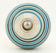 Turquoise Black Striped Knobs