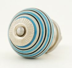 Turquoise Black Striped Knobs