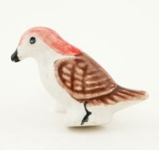 Brown Feather Ceramic Bird Knob
