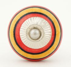 Orange Red Striped Knob