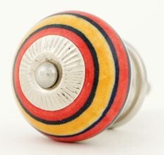 Orange Red Striped Knob