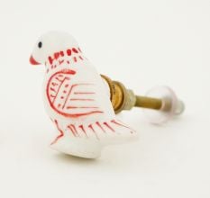 Red Feather Bird Knob