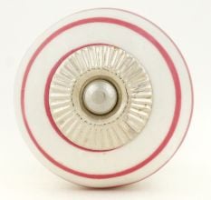 White Knob Pink Striped