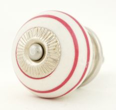 White Knob Pink Striped