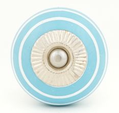 Turquoise Striped Small Ceramic Drawer Knobs Online