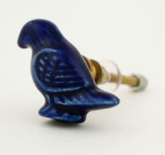 Navy Blue Ceramic Bird Dresser Knob