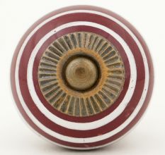 Cherry White Striped Knob