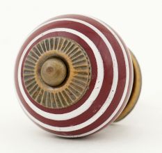 Cherry White Striped Knob