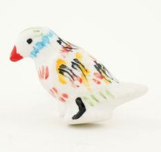 White Multicolored Feathered Bird Knob